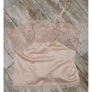 VTG Ashley Taylor Pink Lace Camisole Top, Women Large, Adjustable Y2K Read Desc.